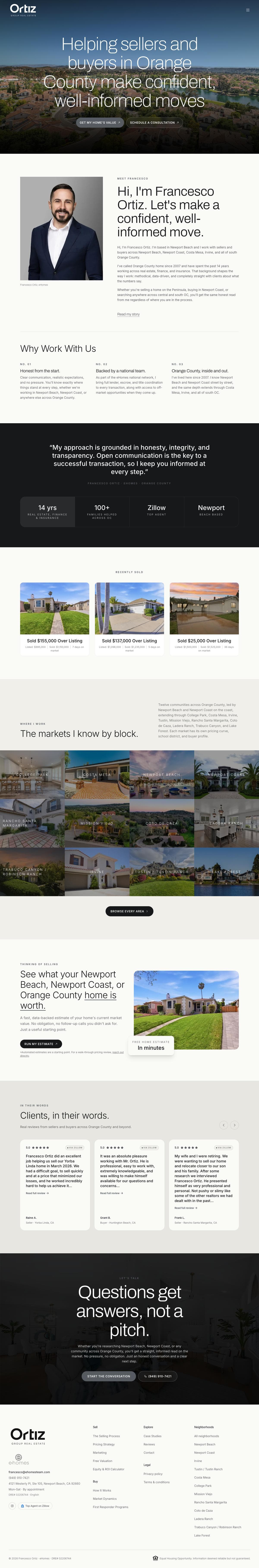 Ortiz Group Real Estate, full homepage